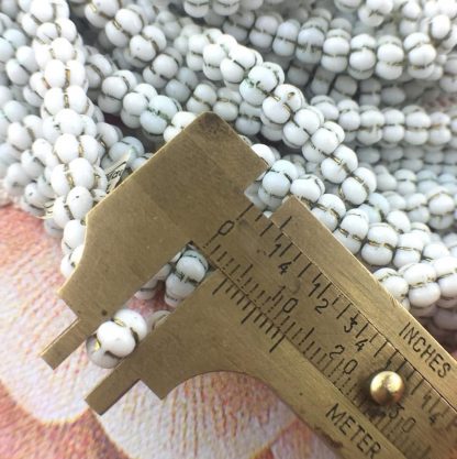 Vintage Opaque White with Gold Detailing West German Rondelle Beads - 4mm x 7mm - Strand of 50 Beads - Image 2