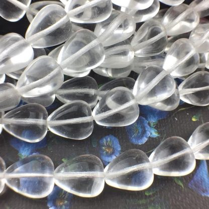 Vintage Czechoslovakian Flattened Crystal Clear Teardrop Beads - 14mm x 12mm - 25 Beads
