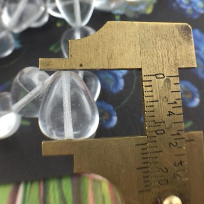Vintage Czechoslovakian Flattened Crystal Clear Teardrop Beads - 14mm x 12mm - 25 Beads - Image 2