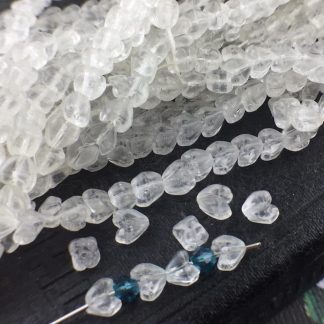 Vintage Czechoslovakian Crystal Clear Tulip Beads - 5mm - 50 Beads
