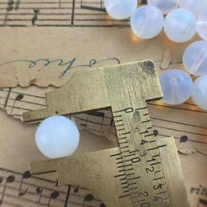 Czech Pressed Milky White Opal Round Druks Czechoslovakian Beads - 10mm - 25 Beads - Image 2