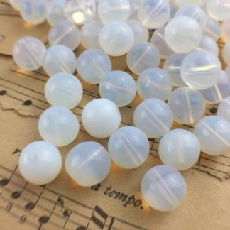 Czech Pressed Milky White Opal Round Druks Czechoslovakian Beads - 10mm - 25 Beads