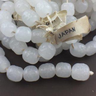 Vintage Miriam Haskell Cherry Brand Occupied Japanese Baroque Alabaster Glass Beads Japan - 9mm - 1 Strand