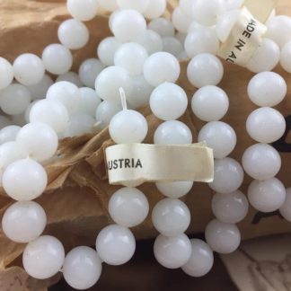 Vintage Austrian Alabaster Glass Round Druk Beads - 9mm - 1 Strand of 45 Beads