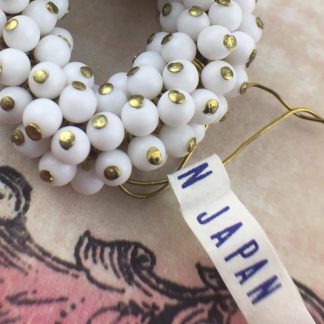 Vintage Occupied Japanese Pre Made Double Drop White Opaque Glass / Charms Beads Japan - 17mm - 20 drops