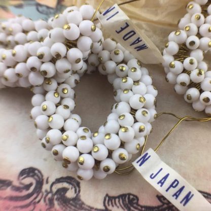 Vintage Occupied Japanese Pre Made Double Drop White Opaque Glass / Charms Beads Japan - 17mm - 20 drops - Image 3