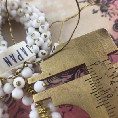 Vintage Occupied Japanese Pre Made Double Drop White Opaque Glass / Charms Beads Japan - 17mm - 20 drops - Image 2