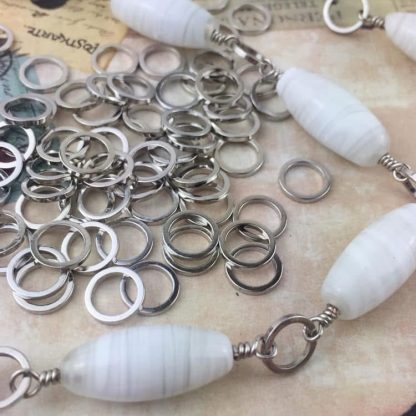 Silver Plated Round Links / Connectors Flat - 8mm - 50 Pieces - Image 3