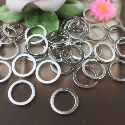 Silver Plated Round Links / Connectors Flat - 8mm - 50 Pieces