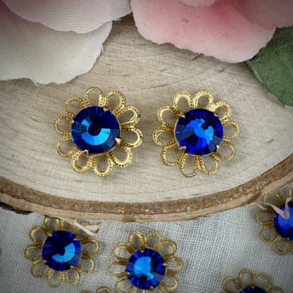 Super Versatile Color Shifting Blue Purple Vitral Flower Components - 20mm - 2 Pieces - Image 2