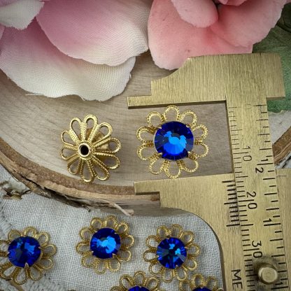 Super Versatile Color Shifting Blue Purple Vitral Flower Components - 20mm - 2 Pieces - Image 4