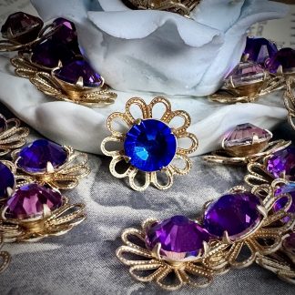 Super Versatile Color Shifting Blue Purple Vitral Flower Components - 20mm - 2 Pieces